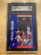 Michael Jordan SGC 7 Fleer Collector Card Man Cave Vintage 1991 All Star MJ GIFT