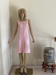 St. John Collection Pink Wool Blend A Line Boucle Front Closure Sleeveless Sz 8 - Picture 1 of 7