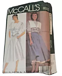 Vintage Sewing Pattern McCall's 8925 Laura Ashley Top & Skirt Size Miss 12 Cut - Picture 1 of 3