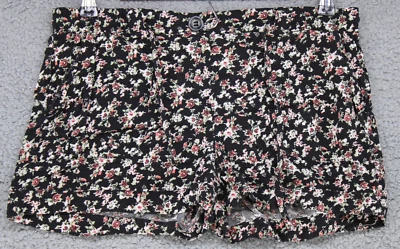 American Rag Shorts Women's Size Small Waist 31" Shortie Floral Black Drawstring - Image 1 of 3