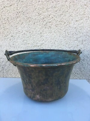 Ancien petit chaudron / Récipient en cuivre / Déco - Photo 1/4