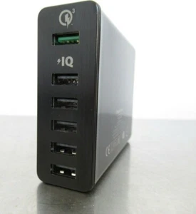 Anker PowerPort+ 6 Port USB w/Quick Charge 3.0 B071WDKPLZ A2063 Black Used - Picture 1 of 4