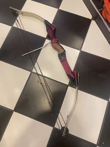 VINTAGE LARRY WISE PREMIERE RED METAL FLAKE COMPOUND TARGET BOW - Picture 1 of 19