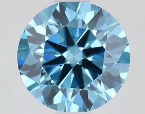 Round 1.02 Carat Fancy Vivid Blue VS1 CVD IGI Certified Loose Lab Grown Diamond - Picture 1 of 3