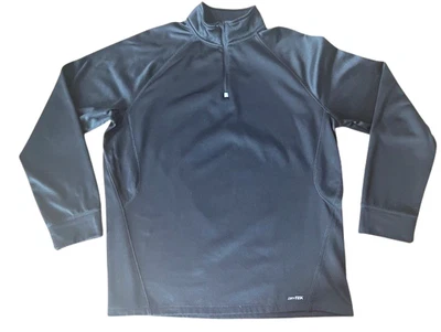Pullover Tek Gear DryTek Para Hombre Cuarto Cremallera Talla Grande Negro Poliéster Foto 1 de 4