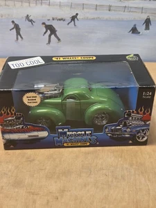 Muscle Machines 1:24 green ‘41 Willys Coupe Diecast California Too Cool - Picture 1 of 7