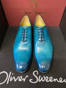 OLIVER SWEENEY, BRAND NEW , SIZE 8 , TEAL BLUE , HOLCUT , SEMI BROGUE TOE, UK 8 - Picture 1 of 17