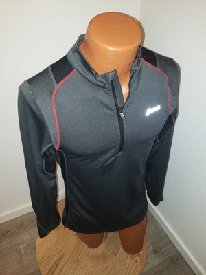 (Mediano) Para Hombres Asics 1/4 Cremallera Correr Fitness Top Gris Manga Larga Foto 1 de 4