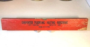 Vintage Adv. 12" Wood Level - Carpenter Plumbing Co.- Waterloo, Iowa. AD-100 - Picture 1 of 13