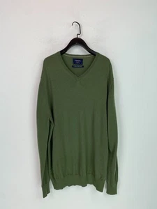 Charles Tyrwhitt Green Plain V Neck 100% Wool Jumper Sweater UK XL - Picture 1 of 11