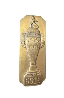 1951 Indianapolis Motor Speedway Indy 500 Bronze Pit Garage Badge #5515 IMS Pin - Image 1 of 2
