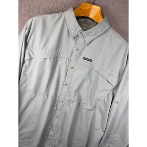 Simms Guide Fishing Shirt 2XL Mens Long Sleeve Polyester Button Up Outdoor Stain - Picture 1 of 14