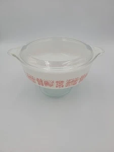 Vintage Pyrex 471 Pink Amish Butterprint 1 pint Round Casserole Dish With Lid  - Picture 1 of 18