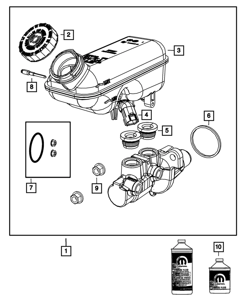 Sensor de nivel de líquido de frenos Mopar original 68002155AA Foto 1 de 3