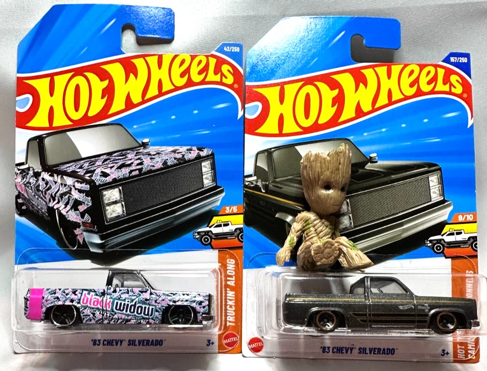 Lote de 2 - Tarjetas Hot Wheels 2026 - Chevy Silverado '83 - NUEVAS Black Widow - Int'L Foto 1 de 1