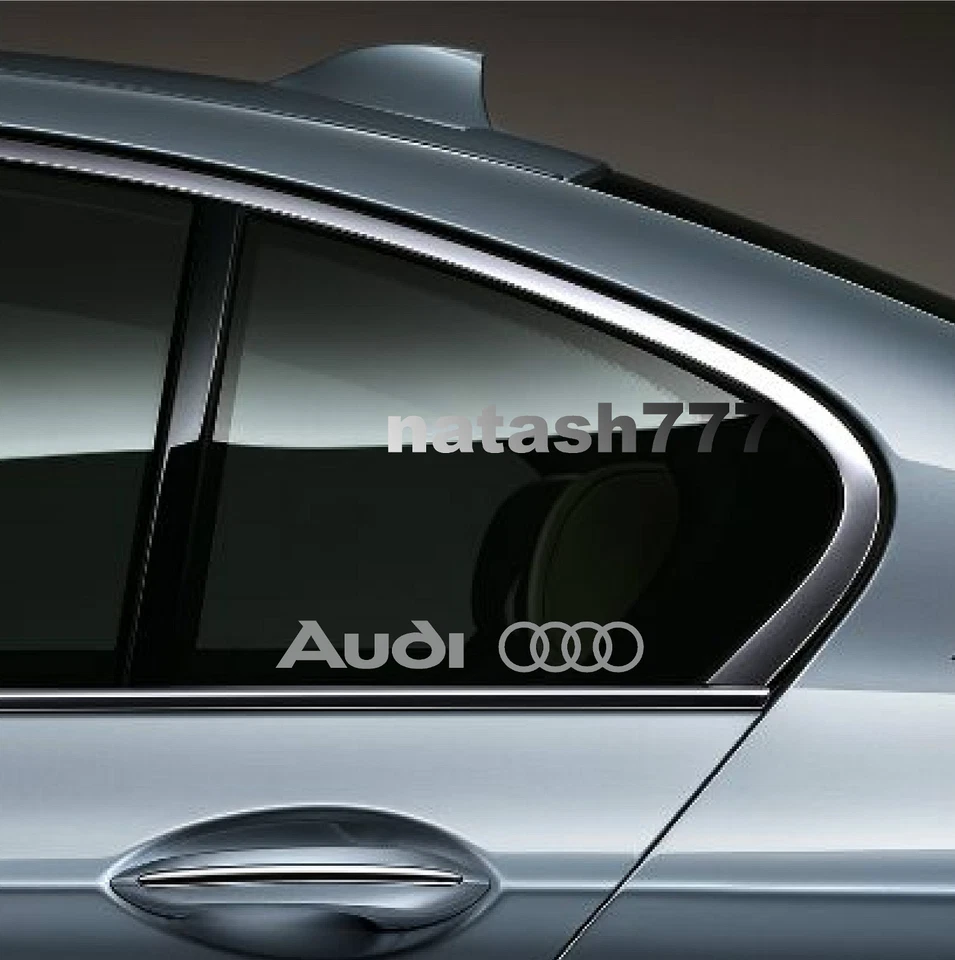  AUDI A3 A4 A5 A6  RS4 TT  S- Line Racing Decal sticker emblem logo SILVER Pair - Image 1 of 1