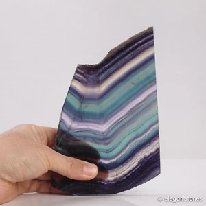 510g Large Rainbow Fluorite Slab Natural Crystal Polished Slice Healing Decor - Picture 1 of 12