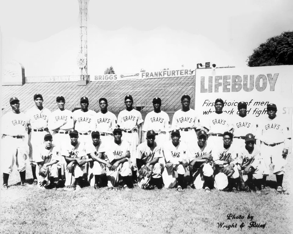 Homestead Grays 1944 - Liga Negra, foto del equipo 8x10 en blanco y negro Foto 1 de 1