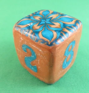 Backgammon fatto a mano Jena's doppio cubo blu marrone marrone unico nel suo genere #68 - Foto 1 di 11