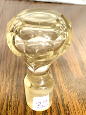MCM Cut Facets Glass Stopper For Decanter Bottle Octagon Shape Mid Century #32