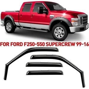 Rain Guards Vent Visors Shade for 1999-2016 F-250 Ford SuperCrew - Picture 1 of 9