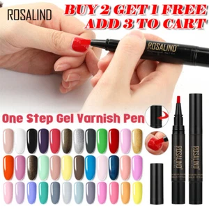 ROSALIND 3 In 1 Gel Nail Polish Hybrid One Step Pen Colours UV Gel Soak Off AU - Picture 1 of 23