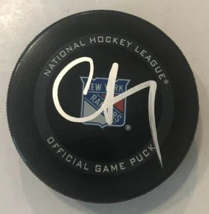 CHRIS DRURY SIGNED NEW YORK RANGERS OFFICIAL GAME HOCKEY PUCK W/ CASE COA - Picture 1 of 1