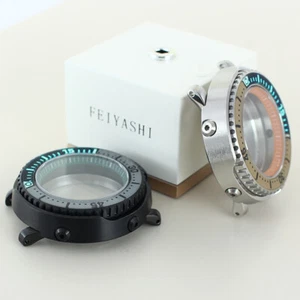 43,3 mm Thunfisch Baby Uhr Gehäuseteile Saphirglas Kapitelring für Seiko NH35NH36 - Bild 1 von 46
