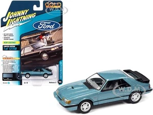 Ford Mustang SVO 1986 azul 1/64 diecast car Johnny Lightning JLCG029-JLSP247 A - Imagen 1 de 1