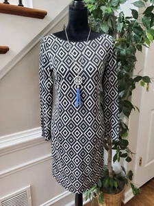 New Directions Womens Multicolor Round Neck Long Sleeve Knee Length Dress Size 6 - Picture 1 of 13