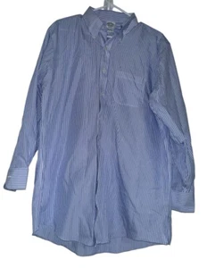 Camisa Polo Brooks Brothers Regent Abotonada Talla 16.5 Blanco Azul Rayas - Imagen 1 de 5