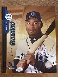 Carl Crawford foto autografata 8x10 AUTO Tampa Bay Devil Rays JSA - Foto 1 di 1