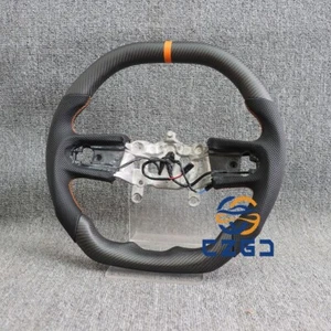 Carbon Fiber Steering Wheel Orange stripe For Jeep JL Wrangler w/Heated 18-24 - Picture 1 of 5
