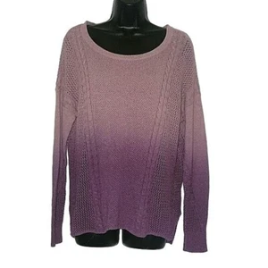AMERICAN EAGLE Ombre Purple Pullover Long Sleeve Boho Sweater M Winter Warm - Picture 1 of 5
