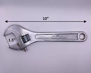 Adjustable Crescent Wrench 10" Length w/ 1-1/2" Opening(Large) Chrome Plated New - Picture 1 of 1