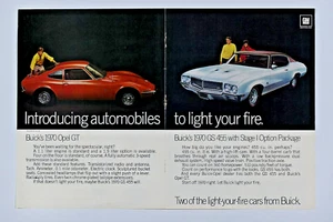 1970 Buick GS 455 & Opel GT Light Your Fire White Original Print Ad CF 16 x 11" - Picture 1 of 5