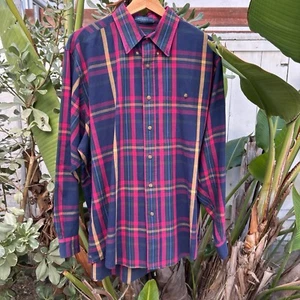 Vintage 90s Cambridge Classics Mervyn’s Button Down Checkered Shirt Men’s XXL - Picture 1 of 3