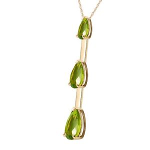 14K. SOLID GOLD NECKLACE WITH NATURAL PERIDOTS (Yellow Gold)