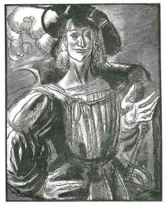 DER edle EDLE mit HUT - Edy LEGRAND  Original Holzschnitt um 1925 - Bild 1 von 1