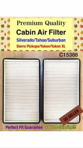 Silverado Tahoe Suburban / Sierra Yukon PREMIUM QUALITY CABIN AIR FILTER C15388 - Picture 1 of 3