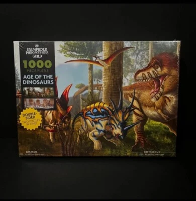Unemployed Philsophers Guild Age of the Dinosaurs Double Sided 1000 Piece Puzzle - Image 1 of 4