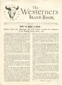 MAKING OF A BRAND BOOK PRODUCTION CHICAGO WESTERNERS POSSE NEWS VOL IV #4 1947 - Picture 1 of 1