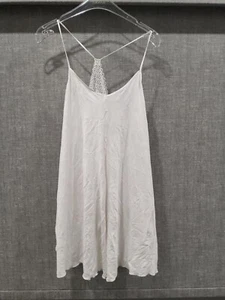 Hanro Maria White SpaghettiDress With Straps And Pretty Lace Women's Size S NWT - Picture 1 of 10
