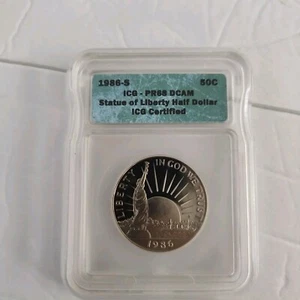 1986-s PR68 DCAM STATUE OF LIBERTY HALF DOLLAR - Picture 1 of 2