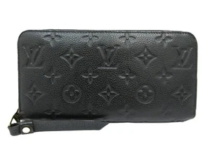 Auténtica Cartera Louis Vuitton Empreinte Zippy M61864 Cartera Larga Negra Buena 109602 - Imagen 1 de 14
