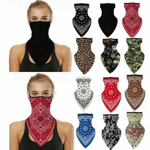 Unisex Bandana Fabric Face Covering Mask Washable Balaclava Earloops Scarf Lot - Picture 1 of 112