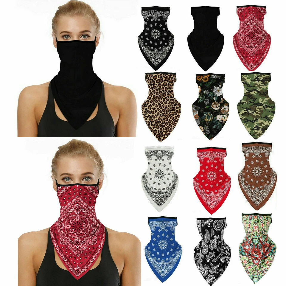 Unisex Bandana Fabric Face Covering Mask Washable Balaclava Earloops Scarf Lot - Image 1 of 1