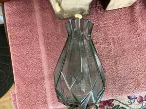 Creative Green Hexagon Shape Glass Flower Vase Polygonal glass vase for Decor - Picture 1 of 5