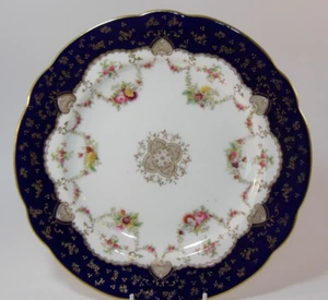Coalport Muster 5205 vergoldete Blumen 8 3/4" Kobalt Platte um 1910 Sehr guter Zustand - Bild 1 von 9