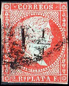 Cuba Esp. - Edi o 4 - 1855 - Isabel II - Habilitado - Picture 1 of 1
